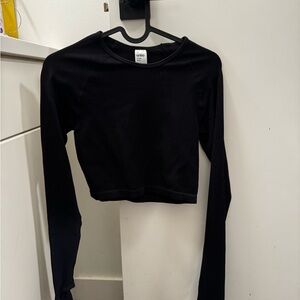 ANKO Yoga Black Ribbed Crop Top